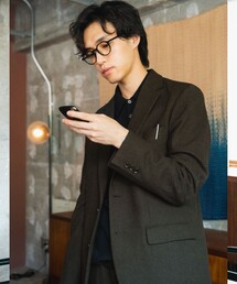 ウォッシャブル ホームスパン ナロー ジャケット -ストレッチ-