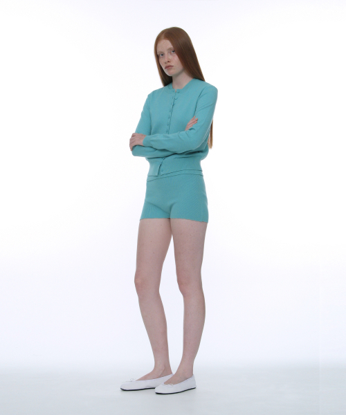 PARTIMENTO WOMEN(パルティメントウィメン)の「PWC クラシックバイカラーニットカーディガン_エメラルド(カーディガン/ボレロ・レディース・その他・LARGE/MEDIUM/SMALL)」の6枚目の写真