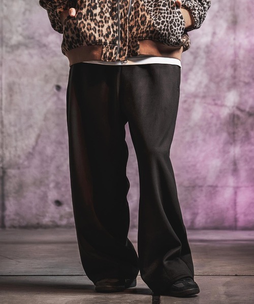 GLIMCLAP（グリムクラップ）の「mp15499-Wool-Blend Flannel Wide-Baggy Pants バギーパンツ(212-051-gla-cg)（その他パンツ・メンズ・ブラック/ブラウン/グレイッシュベージュ/チャコールグレー・S/L/M）」の5枚目の写真