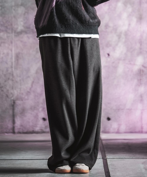 GLIMCLAP（グリムクラップ）の「mp15499-Wool-Blend Flannel Wide-Baggy Pants バギーパンツ(212-051-gla-cg)（その他パンツ・メンズ・ブラック/ブラウン/グレイッシュベージュ/チャコールグレー・S/L/M）」の11枚目の写真