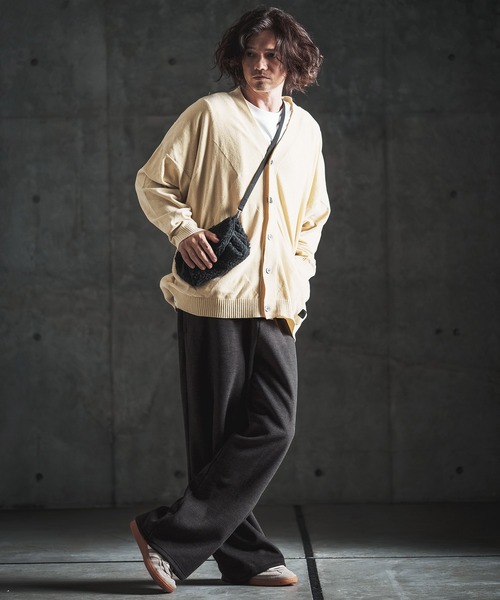 GLIMCLAP（グリムクラップ）の「mp15499-Wool-Blend Flannel Wide-Baggy Pants バギーパンツ(212-051-gla-cg)（その他パンツ・メンズ・ブラック/ブラウン/グレイッシュベージュ/チャコールグレー・S/L/M）」の15枚目の写真