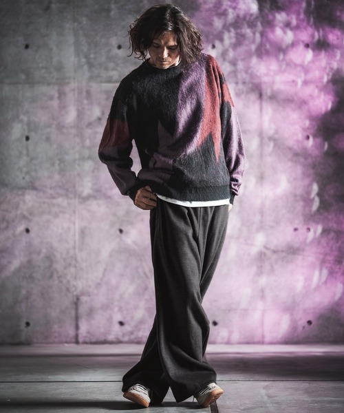 GLIMCLAP（グリムクラップ）の「mp15499-Wool-Blend Flannel Wide-Baggy Pants バギーパンツ(212-051-gla-cg)（その他パンツ・メンズ・ブラック/ブラウン/グレイッシュベージュ/チャコールグレー・S/L/M）」の16枚目の写真