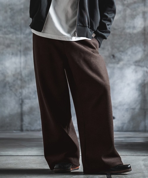 GLIMCLAP（グリムクラップ）の「mp15499-Wool-Blend Flannel Wide-Baggy Pants バギーパンツ(212-051-gla-cg)（その他パンツ・メンズ・ブラック/ブラウン/グレイッシュベージュ/チャコールグレー・S/L/M）」の17枚目の写真
