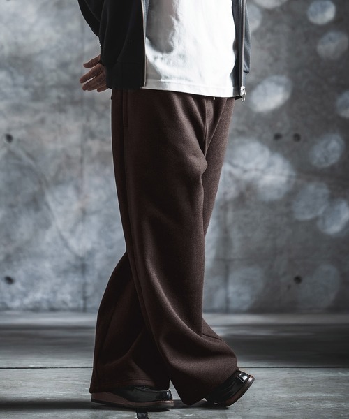 GLIMCLAP（グリムクラップ）の「mp15499-Wool-Blend Flannel Wide-Baggy Pants バギーパンツ(212-051-gla-cg)（その他パンツ・メンズ・ブラック/ブラウン/グレイッシュベージュ/チャコールグレー・S/L/M）」の18枚目の写真
