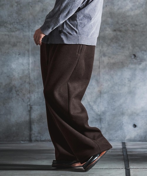 GLIMCLAP（グリムクラップ）の「mp15499-Wool-Blend Flannel Wide-Baggy Pants バギーパンツ(212-051-gla-cg)（その他パンツ・メンズ・ブラック/ブラウン/グレイッシュベージュ/チャコールグレー・S/L/M）」の19枚目の写真