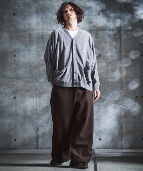 GLIMCLAP（グリムクラップ）の「mp15499-Wool-Blend Flannel Wide-Baggy Pants バギーパンツ(212-051-gla-cg)（その他パンツ・メンズ・ブラック/ブラウン/グレイッシュベージュ/チャコールグレー・S/L/M）」の20枚目の写真