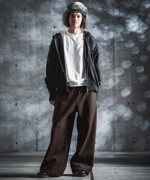 GLIMCLAP（グリムクラップ）の「mp15499-Wool-Blend Flannel Wide-Baggy Pants バギーパンツ(212-051-gla-cg)（その他パンツ・メンズ・ブラック/ブラウン/グレイッシュベージュ/チャコールグレー・S/L/M）」の21枚目の写真