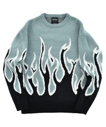 Bershka（ベルシュカ）の「【USED】Y2K Bershka フレイム パターン ニット（ニット/セーター）」