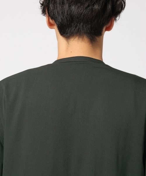 HARE（ハレ）の「ノーカラーMA-1シャツ5分袖(HARE)（シャツ/ブラウス・メンズ・ブラウン/ブラック/グレー/カーキ・LARGE/MEDIUM/SMALL）」の10枚目の写真