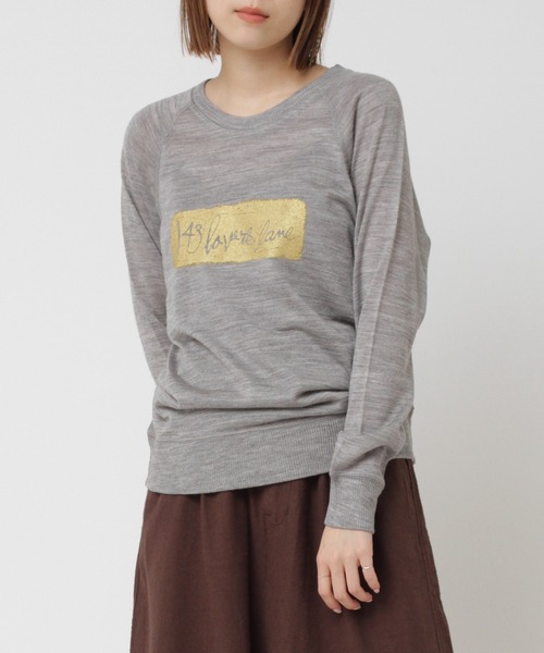 Audition(オーディション)の「M0548 ロゴ抜きボックス フィールソフトプルオーバー(Tシャツ/カットソー・レディース・オフホワイト/杢グレー/チャコール・MEDIUM)」の2枚目の写真