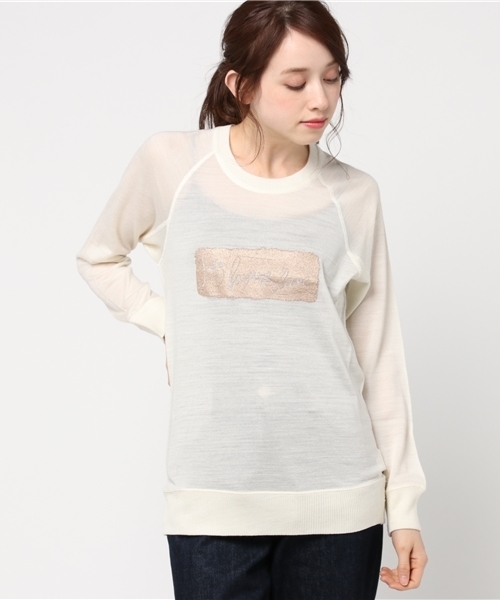 Audition(オーディション)の「M0548 ロゴ抜きボックス フィールソフトプルオーバー(Tシャツ/カットソー・レディース・オフホワイト/杢グレー/チャコール・MEDIUM)」の10枚目の写真