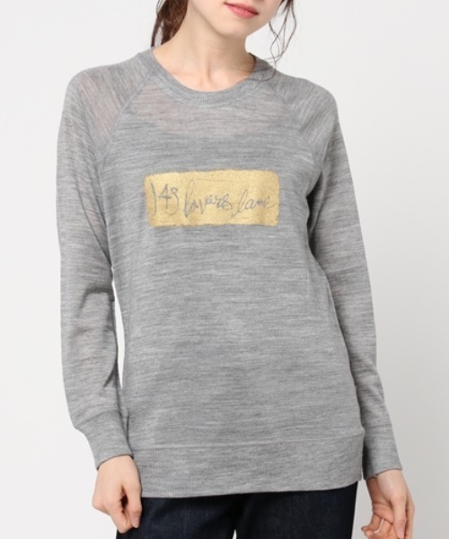 Audition(オーディション)の「M0548 ロゴ抜きボックス フィールソフトプルオーバー(Tシャツ/カットソー・レディース・オフホワイト/杢グレー/チャコール・MEDIUM)」の12枚目の写真