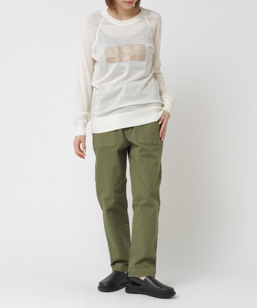 Audition(オーディション)の「M0548 ロゴ抜きボックス フィールソフトプルオーバー(Tシャツ/カットソー・レディース・オフホワイト/杢グレー/チャコール・MEDIUM)」の14枚目の写真