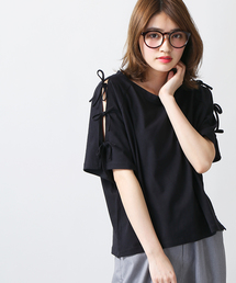 WEGO | WEGO/肩開きリボンスリーブカットソー(Tシャツ/カットソー)