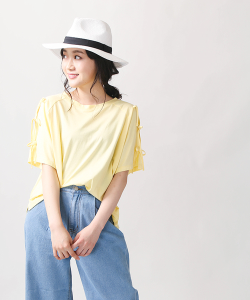 WEGO（ウィゴー）の「WEGO/肩開きリボンスリーブカットソー（Tシャツ/カットソー・レディース・ホワイト/ピンク系その他/ブラック/ブルー/オレンジ/イエロー/レッド/ライトピンク/ライトイエロー・MEDIUM/LARGE）」の14枚目の写真