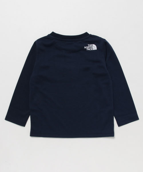 THE NORTH FACE（ザノースフェイス）の「ザ・ノース・フェイス　キッズカットソー / ロングスリーブロゴグラフィックティー（Tシャツ/カットソー・キッズ・エメラルドブルー/ミックスグレー/ダークブルー/アイボリー・100/110/140/120/130/150）」の5枚目の写真