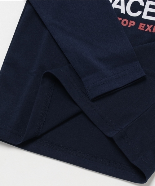 THE NORTH FACE（ザノースフェイス）の「ザ・ノース・フェイス　キッズカットソー / ロングスリーブロゴグラフィックティー（Tシャツ/カットソー・キッズ・エメラルドブルー/ミックスグレー/ダークブルー/アイボリー・100/110/140/120/130/150）」の7枚目の写真