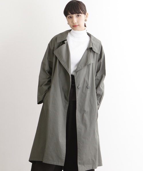 MERLOT（メルロー）の「コットンツイルドレストレンチコート655-9527（トレンチコート・レディース・ベージュ/カーキ/ネイビー・FREE）」の2枚目の写真