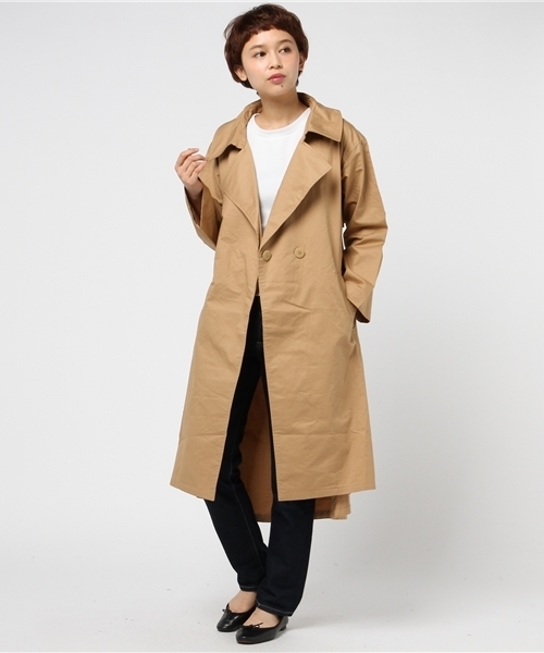 MERLOT（メルロー）の「コットンツイルドレストレンチコート655-9527（トレンチコート・レディース・ベージュ/カーキ/ネイビー・FREE）」の11枚目の写真