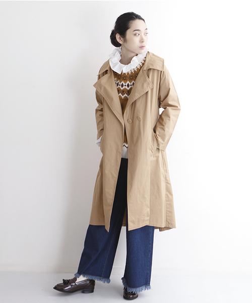 MERLOT（メルロー）の「コットンツイルドレストレンチコート655-9527（トレンチコート・レディース・ベージュ/カーキ/ネイビー・FREE）」の12枚目の写真