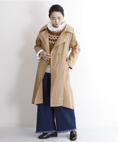 MERLOT（メルロー）の「コットンツイルドレストレンチコート655-9527（トレンチコート・レディース・ベージュ/カーキ/ネイビー・FREE）」の13枚目の写真