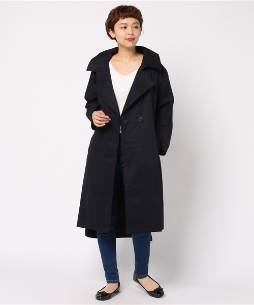 MERLOT（メルロー）の「コットンツイルドレストレンチコート655-9527（トレンチコート・レディース・ベージュ/カーキ/ネイビー・FREE）」の15枚目の写真