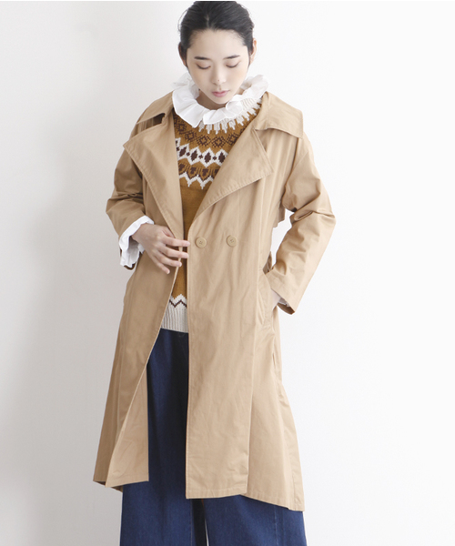 MERLOT（メルロー）の「コットンツイルドレストレンチコート655-9527（トレンチコート・レディース・ベージュ/カーキ/ネイビー・FREE）」の20枚目の写真