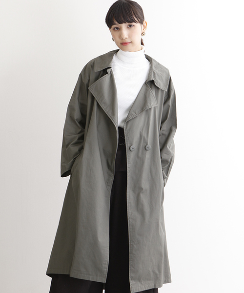 MERLOT（メルロー）の「コットンツイルドレストレンチコート655-9527（トレンチコート・レディース・ベージュ/カーキ/ネイビー・FREE）」の21枚目の写真