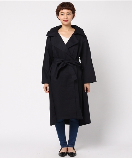 MERLOT（メルロー）の「コットンツイルドレストレンチコート655-9527（トレンチコート・レディース・ベージュ/カーキ/ネイビー・FREE）」の5枚目の写真