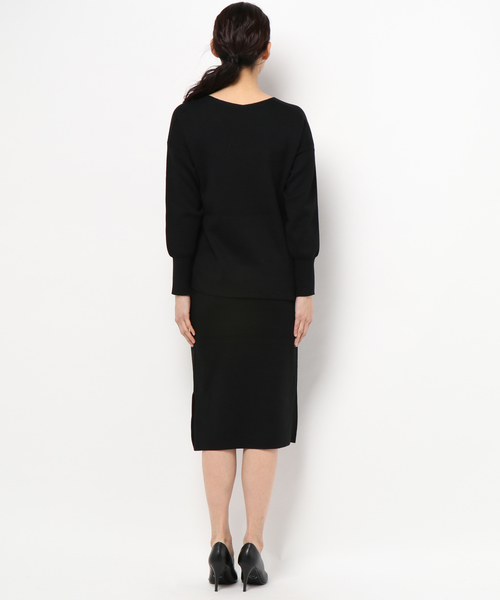 un dix cors（アンディコール）の「ミラノリブセットアップ（ワンピース・レディース・チャコールグレー/ブラック・ﾌﾘ-）」の4枚目の写真