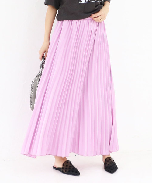 M y u（ミュー）の「高見え大人プリーツ♪プリーツスカート（スカート・レディース・ブルー/パープル/イエロー・FREE）」の3枚目の写真