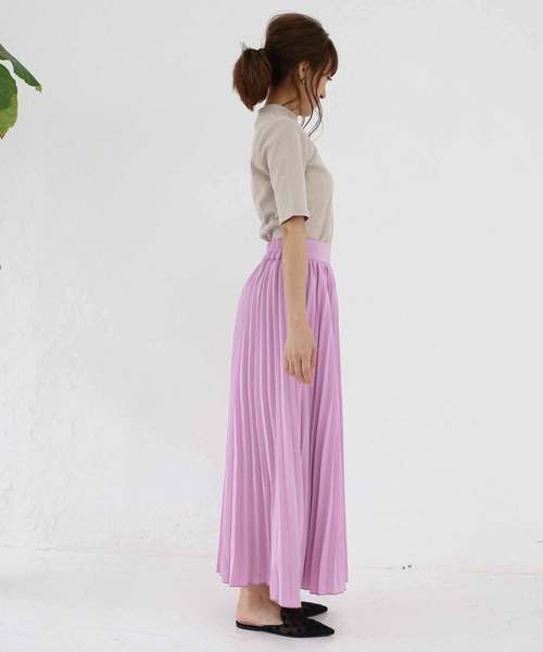 M y u（ミュー）の「高見え大人プリーツ♪プリーツスカート（スカート・レディース・ブルー/パープル/イエロー・FREE）」の10枚目の写真