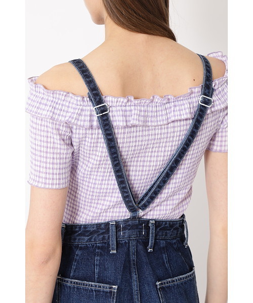 JILL STUART（ジルスチュアート）の「◆Woad blue×JILLSTUART コラボデニムオールインワン（つなぎ/オールインワン・レディース・ブルー/ネイビー・2/4）」の6枚目の写真