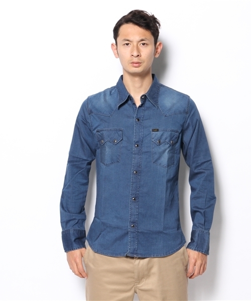 BEAMS（ビームス）の「○LeeJGGRSｳｴｽﾀﾝUSD（シャツ/ブラウス・メンズ・ブルー系その他・SMALL/MEDIUM/LARGE）」の2枚目の写真