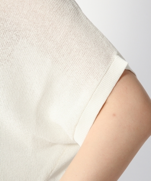 BLISS POINT（ブリスポイント）の「【UVカット】ウォッシャブルアゼユルVネックプルオーバー/795412（ニット/セーター・レディース・ホワイト/ブルー/ブラック/ベージュ・FREE）」の14枚目の写真