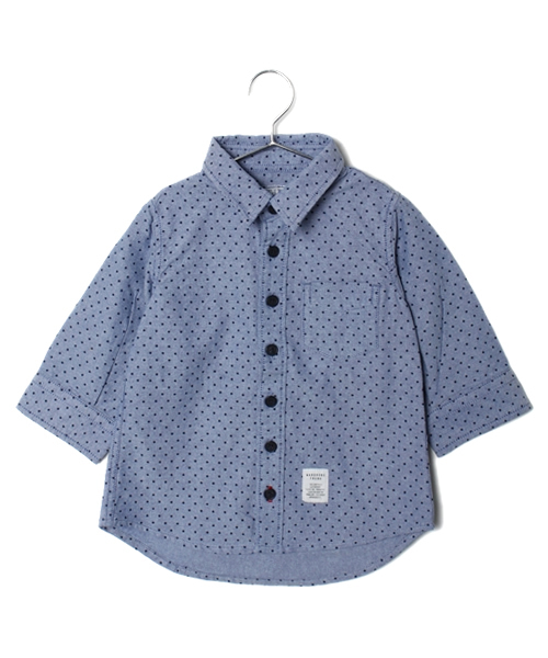 AZUL by moussy（アズールバイマウジー）の「ドットPT7分袖シャツ（シャツ/ブラウス・キッズ・ホワイト×ネイビー/ホワイト系その他/サックスブルー・120/100/140）」の10枚目の写真