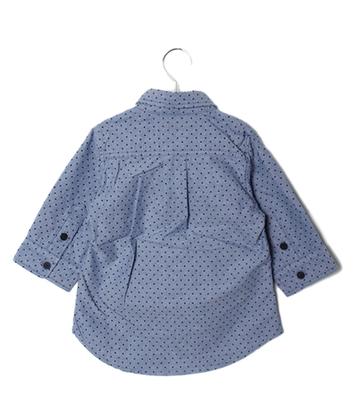 AZUL by moussy（アズールバイマウジー）の「ドットPT7分袖シャツ（シャツ/ブラウス・キッズ・ホワイト×ネイビー/ホワイト系その他/サックスブルー・120/100/140）」の4枚目の写真
