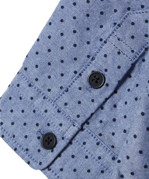 AZUL by moussy（アズールバイマウジー）の「ドットPT7分袖シャツ（シャツ/ブラウス・キッズ・ホワイト×ネイビー/ホワイト系その他/サックスブルー・120/100/140）」の9枚目の写真