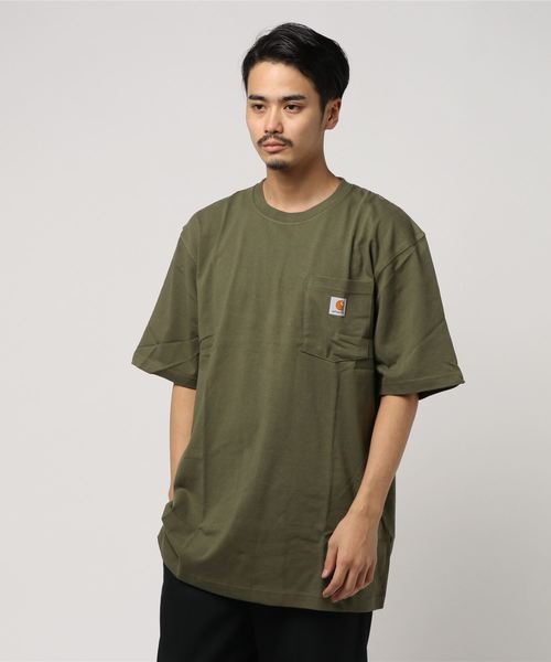 Carhartt（カーハート）の「【CARHARTT】カーハート S/S POCKET Tee（Tシャツ/カットソー・メンズ・ブラック/ダークブラウン/ブラウン/グリーン/ブルー/ホワイト/アーミー/ダークブルー/ブラック系その他/レッド/ネイビー/ベージュ系その他/ストライプ・MEDIUM/XX-LARGE/LARGE/X-LARGE）」の9枚目の写真