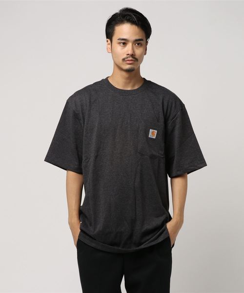 Carhartt（カーハート）の「【CARHARTT】カーハート S/S POCKET Tee（Tシャツ/カットソー・メンズ・ブラック/ダークブラウン/ブラウン/グリーン/ブルー/ホワイト/アーミー/ダークブルー/ブラック系その他/レッド/ネイビー/ベージュ系その他/ストライプ・MEDIUM/XX-LARGE/LARGE/X-LARGE）」の4枚目の写真