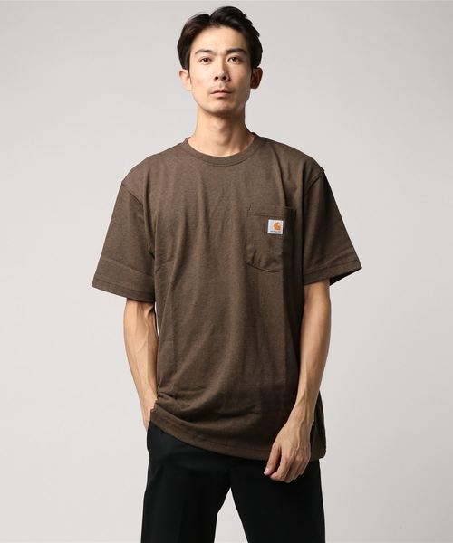 Carhartt（カーハート）の「【CARHARTT】カーハート S/S POCKET Tee（Tシャツ/カットソー・メンズ・ブラック/ダークブラウン/ブラウン/グリーン/ブルー/ホワイト/アーミー/ダークブルー/ブラック系その他/レッド/ネイビー/ベージュ系その他/ストライプ・MEDIUM/XX-LARGE/LARGE/X-LARGE）」の6枚目の写真