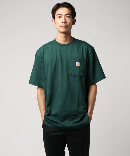 Carhartt（カーハート）の「【CARHARTT】カーハート S/S POCKET Tee（Tシャツ/カットソー・メンズ・ブラック/ダークブラウン/ブラウン/グリーン/ブルー/ホワイト/アーミー/ダークブルー/ブラック系その他/レッド/ネイビー/ベージュ系その他/ストライプ・MEDIUM/XX-LARGE/LARGE/X-LARGE）」の8枚目の写真