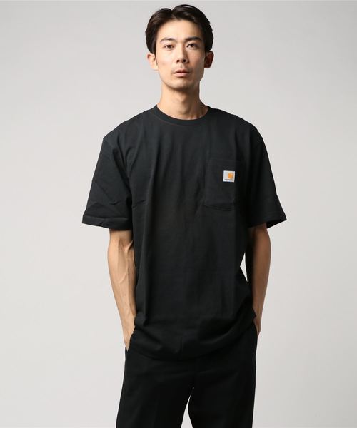 Carhartt（カーハート）の「【CARHARTT】カーハート S/S POCKET Tee（Tシャツ/カットソー・メンズ・ブラック/ダークブラウン/ブラウン/グリーン/ブルー/ホワイト/アーミー/ダークブルー/ブラック系その他/レッド/ネイビー/ベージュ系その他/ストライプ・MEDIUM/XX-LARGE/LARGE/X-LARGE）」の3枚目の写真