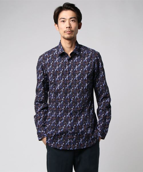 【匿名配送】NARACAMICIE ナラカミーチェ花柄レギュラーカラー長袖シャツ NARACAMICIE（ナラカミーチェ）の「小花柄プリント長袖シャツ（シャツ