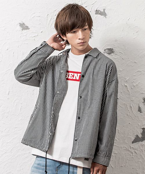 MinoriTY（マイノリティ）の「メンズドロップショルダーコーチジャケット（その他アウター・メンズ・ブラック系その他/グレー/レッド/ブラック/ワイン/グリーン/ブルー系その他・L/M）」の3枚目の写真