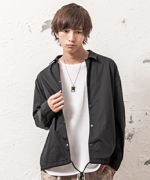 MinoriTY（マイノリティ）の「メンズドロップショルダーコーチジャケット（その他アウター・メンズ・ブラック系その他/グレー/レッド/ブラック/ワイン/グリーン/ブルー系その他・L/M）」の2枚目の写真