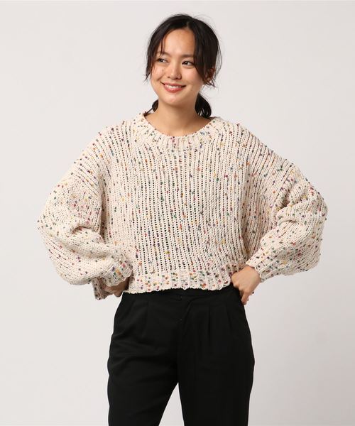 SpRay（スプレイ）の「カラーネップニット（ニット/セーター・レディース・ホワイト/ブラック/ネイビー・FREE）」の8枚目の写真