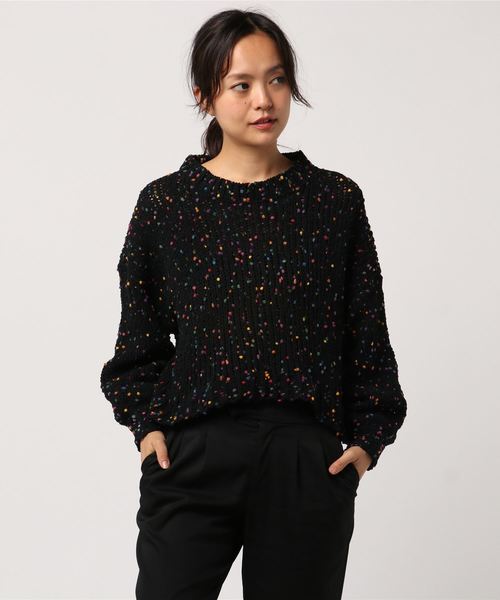 SpRay（スプレイ）の「カラーネップニット（ニット/セーター・レディース・ホワイト/ブラック/ネイビー・FREE）」の4枚目の写真