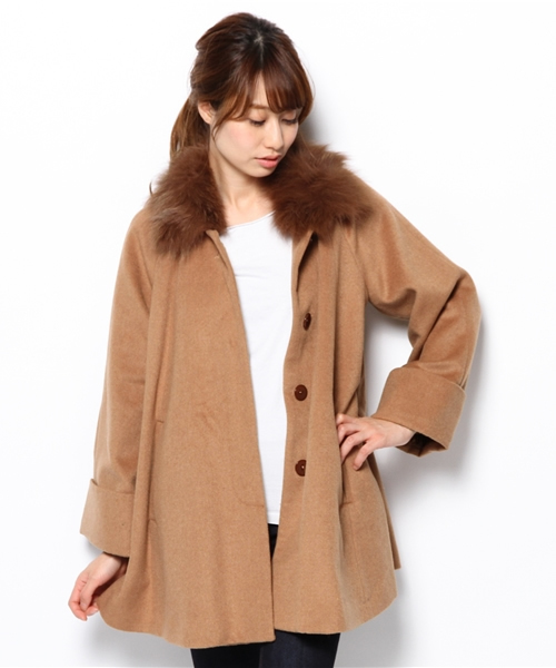 Soareak（ソアリーク）の「FOXファーツキテントラインコート（その他アウター・レディース・ネイビー/キャメル/マスタード・MEDIUM）」の18枚目の写真