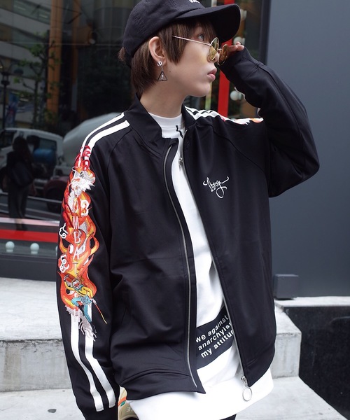 rovtski（ロフトスキー）の「LEESMA ドラゴンジャージー/LEESMA DRAGON JERZY（ブルゾン・レディース・ブラック/グリーン・FREE）」の2枚目の写真